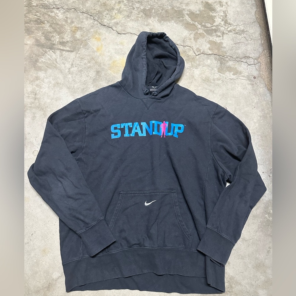 Vintage Nike Center Swoosh Hoodie Stand Up To Bullying Hoodie Mens Size 2XL